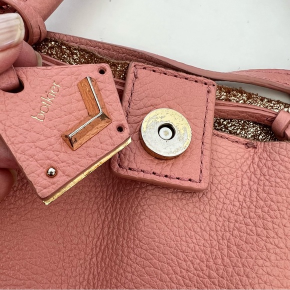 BOTKIER Soho Rossa Pebbled Leather Gold Signature Zip Small Shoulder Bag Tote - Picture 16 of 16